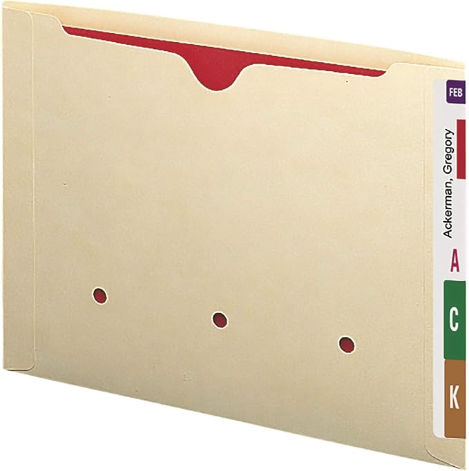 Smead End Tab Dental-Style File Jacket, Reinforced Straight-Cut Tab, Flat-No Expansion, Letter Size, Manila, 50 per Box (76900)