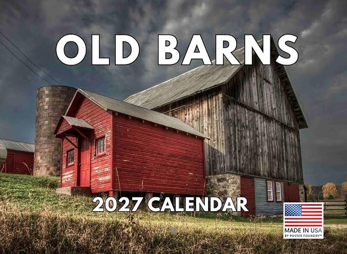 Old Barn Calendar 2027 Country Farm Monthly Wall Calender 12 Month | American Made In The USA