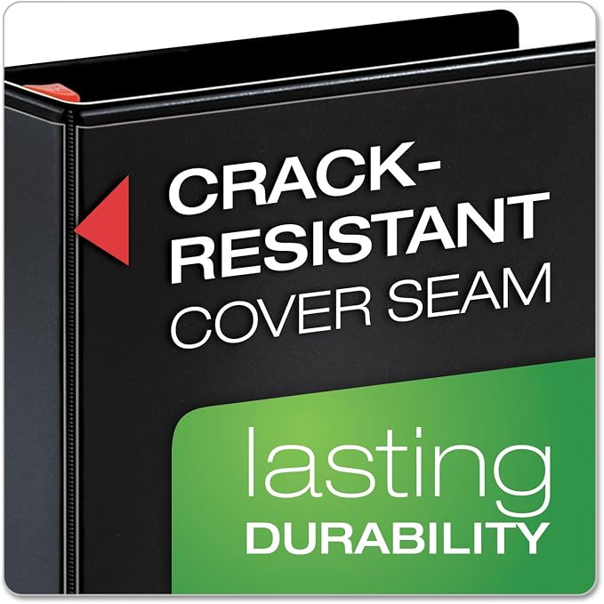 Cardinal 26301 Clearvue Binder, D-Ring, 1-Inch Capacity, 11-Inch x8-1/2-Inch, Black