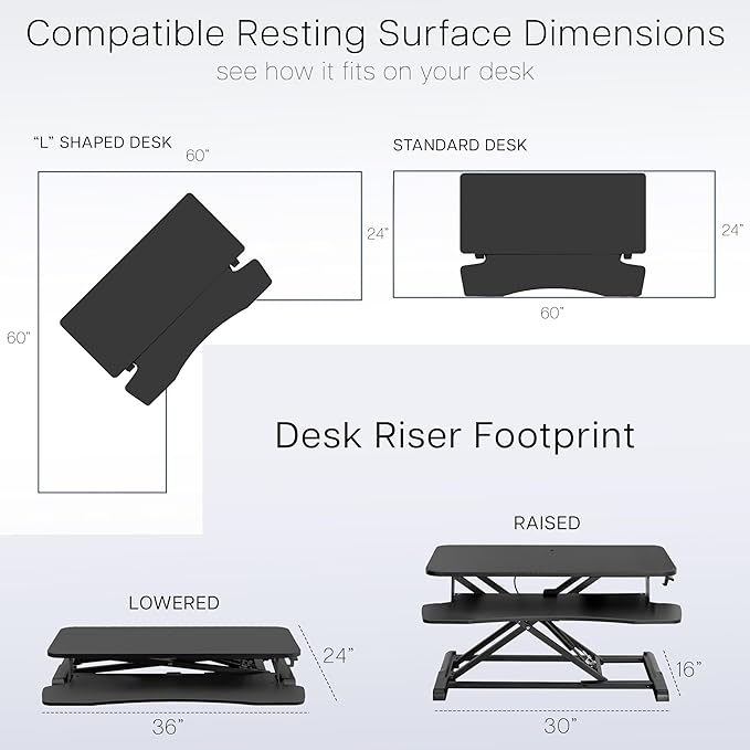 VIVO 36 inch Desk Converter, K Series, Height Adjustable Sit to Stand Riser, Dual Monitor and Laptop Workstation with Wide Keyboard Tray, Rustic Vintage Brown Top, Black Frame, DESK-V036KN