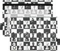 Chess Checkered Plaid Pencil Pouch for 3 Ring Binder, 2 Pack Waterproof Pencil Bags Clear Window Zipper School Office Supplies