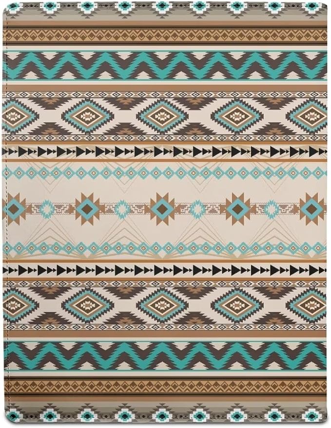 Dreaweet Southwestern Indian Tribal Pattern Leather Portfolio for Men Business Organizer,Padfolio Folder with Clipboard,Portfolio Binder for Document Organizer,Office Supplies or Business Traveling