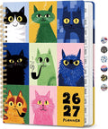 ZOTIA Academic Planner 2026-2027, Monthly & Weekly Jul 2026-Jun 2027 | Whisker Mosaic, 6.3" x 8.5" Calendar Planner for Women, Hardcover Pretty Organizer for Women, School Office Home Supplies
