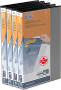 QuickFit 4-Pack Heavy-Duty 8 1/2" x 14" Portrait Legal Binder, 3-Ring Binder, D Ring, Made in Canada, 1 Inches