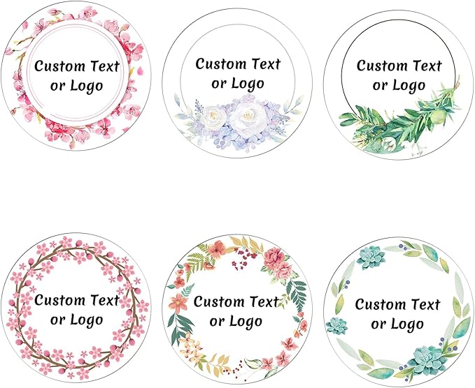 JOVELLO Personalized Custom Stickers - 60-1000 PCS Circle Custom Labels for Business, Logo, Office, Parties, etc (Labels Stickers-7)