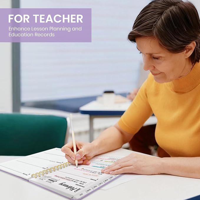 Taja Planner 2026-2027, Jul 2026-Jun 2027 Monthly & Weekly Calendar Book | 8.5" x 11", Hardcover Academic Calendar with Tabs, Teacher Student Agenda Book for School Office Supplies - Lilac Purple