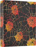 Spider Web Pattern Orange 3 Ring Binders 1.5 Inch Round Rings Clear View Three Ring Binders Versatile Binder for Work School Office Supply 1 Pack