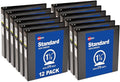 Avery Standard View 3 Ring Binders, 1.5" Round Rings, 275-Sheet Capacity, 2.1 Inch Wide Spine, Black Binders, Ideal for Lightweight Organization and Occasional Referencing (12-Pack of 05725)