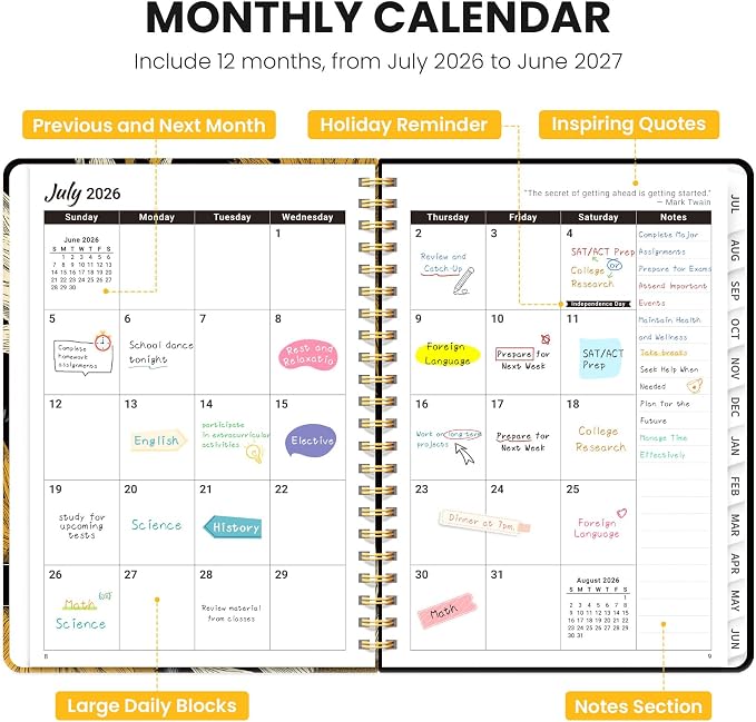 ZOTIA Planner 2026-2027, Jul 2026-Jun 2027 Weekly & Monthly Calendar