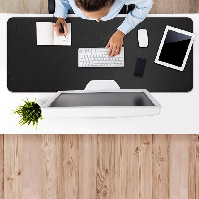 ZORESYN Large Leather Desk Pad 47.2"x23.6", PU Leather Desk Blotter for Office, Non-Slip Waterproof Mouse Pad Mat for Keyboard Laptop, Extra Large Desk Protector (Black)