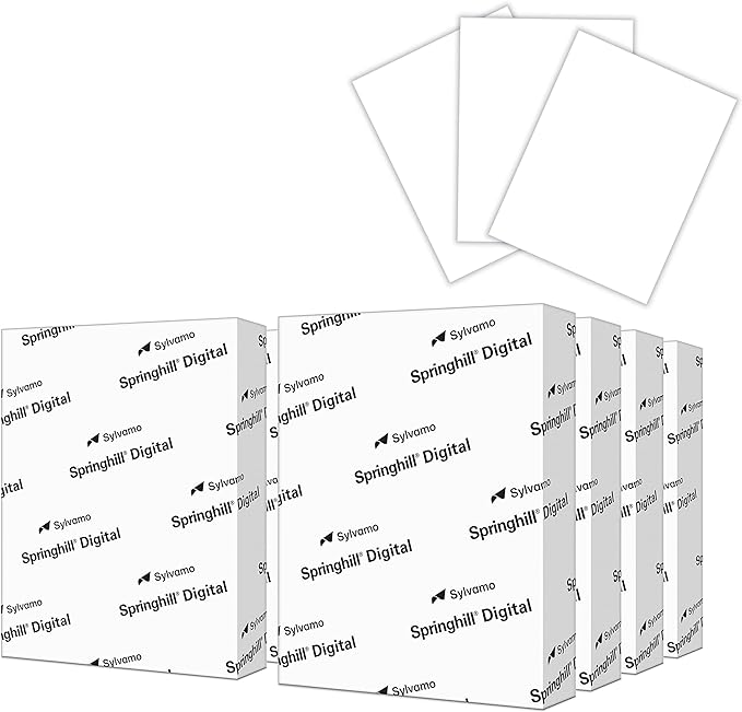 Springhill White 8.5” x 14” Cardstock Paper, 67lb Vellum Bristol, 147gsm, 2,000 Sheets (8 Reams) – Premium Lightweight Cardstock, Vellum Printer Paper with Textured Finish – 016002C