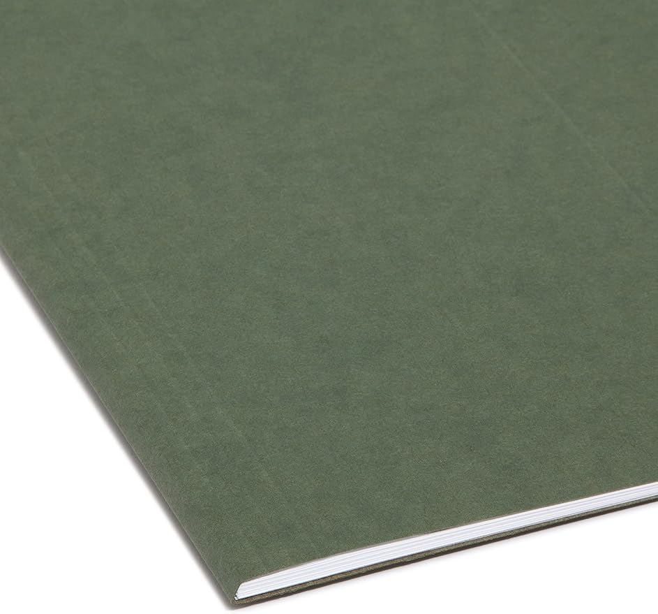 Smead Hanging File Folder with Tab, 1/3-Cut Adjustable Tab, Legal Size, Standard Green, 25 per Box