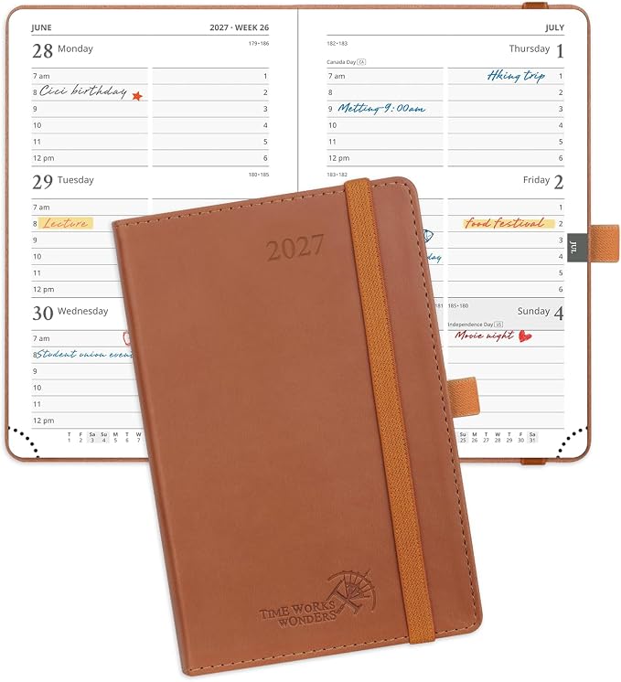 POPRUN Pocket Calendar 2027 for Purse, Weekly & Monthly Planner Pocket Size