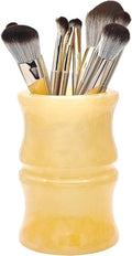 Afghanistan Natural Jade Makeup Brush Holder & Organizer, Small Countertop Vanity Accessories, luxury Makeup Organizer, Christmas Presents, Unique Gifts for Women, Girlfriend, Mum (Honey)