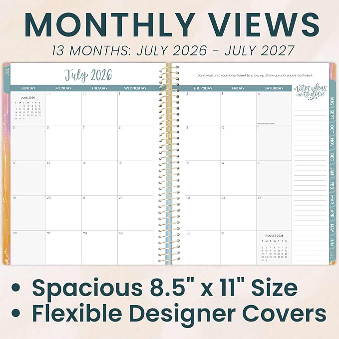 bloom daily planners 2026-2027 Planner (8.5” x 11") 13 Month Academic Year Organizer (July 2026 - July 2027) - Weekly & Monthly Agenda Book with Stickers & Tabs - Creating a Life I Love