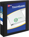 Avery TouchGuard 3 Ring Binder, 2" Slant Rings, 1 Black Binder | For Frequent-Touch School, Home and Office Use, TouchGuard Surface Protection, Household-Cleaner Safe, Clear Interior Pockets