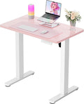 ErGear Height Adjustable Electric Standing Desk, 32 x 19 Inches Sit Stand up Desk, Memory Computer Home Office Desk, Pink