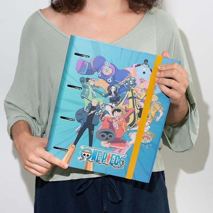 Grupo Erik One Piece 4 Ring Binder A4 - Manga Gifts, Anime Merch | A4 Folder with Elastic closure, School Folders for Paperwork A4, Back to School Supplies | One Piece Merchandise, Gift