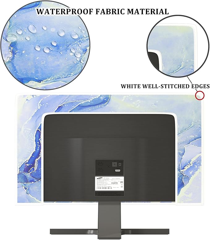 Baocicco Modern Violet Marble Waterproof TV Cover Anti-Static Dustproof Protective Cover for LCD/LED/HD 58, 59, 60 Inch Decorative Monitor Accessories Covers for Television LED LCD OLED TVs Screen
