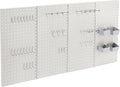 Amazon Basics Rectangular Metal Pegboard Wall Organizer, Tool Storage Organization System, Rust and Scratch Resistant, 48-Piece Kit, Gray