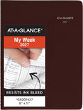 AT-A-GLANCE 2027 Appointment Book Planner, Weekly, 8" x 11", Quarter-Hourly, DayMinder, Burgundy (G5201427)
