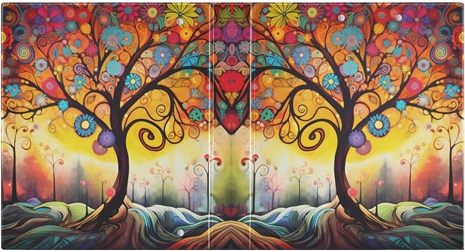 3 Ring Binder Abstract Tree 1.5" Round Ring Binders View Binder with 200 Sheet for Kids School Supplies Women Men Office, 1 Pack