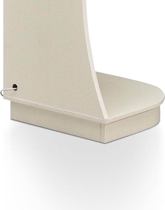 Homes: Inside + Out Connelly Modern 5 Shelf LED Bookcase, Unique Thin Wood Bookshelf with Storage and Remote, Office Shelving,Tall Book Shelf for Bedroom, Living Room and Small Spaces, Cream Weave