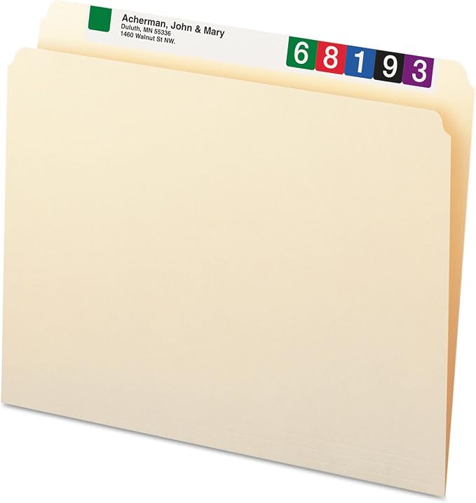 Smead File Folder, Straight-Cut Tab, Letter Size, Manila, 100 per Box (10300)