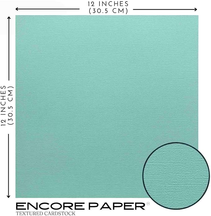 AQUAMARINE FIZZ—12x12 Textured Cardstock | 80lb Textured Green Scrapbook Paper | Premium Cardstock for Cricut Cutting | 25 Sheets