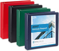 4 Pack 1.5 inch 3 Ring Binders, Rugged Design for Home, Office, and School, Designed for of 8.5 Inch x 11 Inch Paper, Black, Navy, Red, Green, 4 Binder Assorted Pack, Made in USA