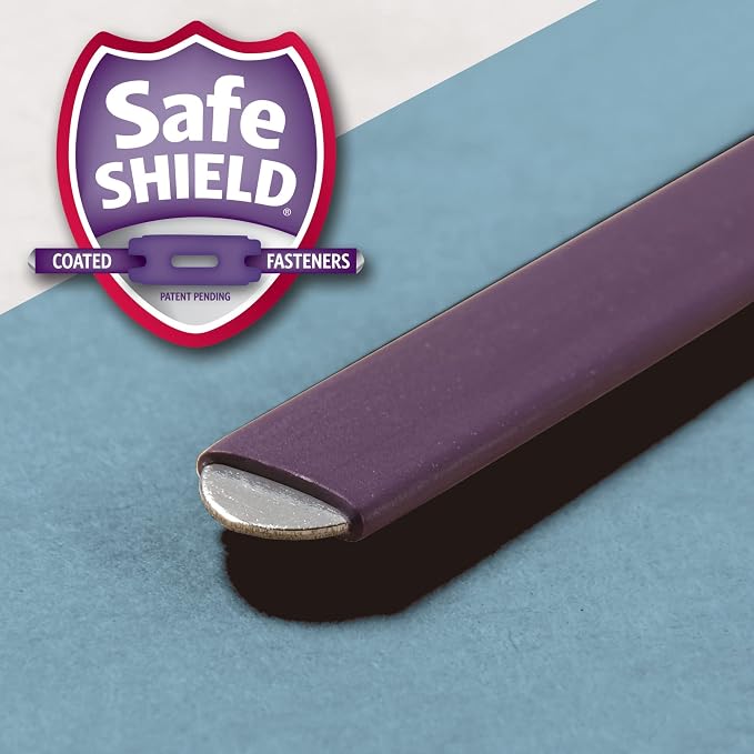 Smead Pressboard Classification File Folder with SafeSHIELD Fasteners, 2 Pocket Dividers, 2" Expansion, Letter Size, Blue, 10 per Box (14081)