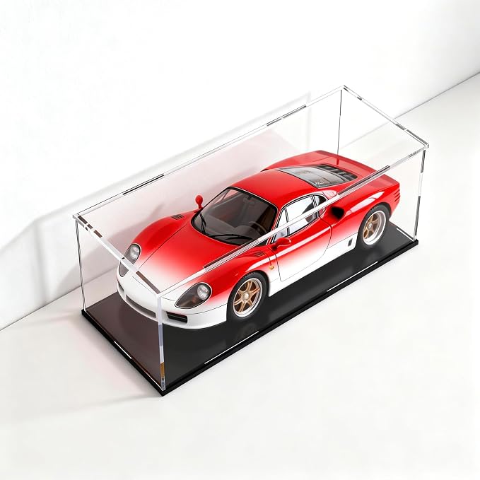 Large Acrylic Display Case, Clear Acrylic Display Box with Matte Base, Dustproof Collectible Storage Cases, DIY Easy Assembly Showcase for Figures, Models, Collectibles, 14 x 10 x 10 inch