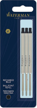 Waterman Ballpoint Pen Refills | Medium Point | Black Ink | 3 Count