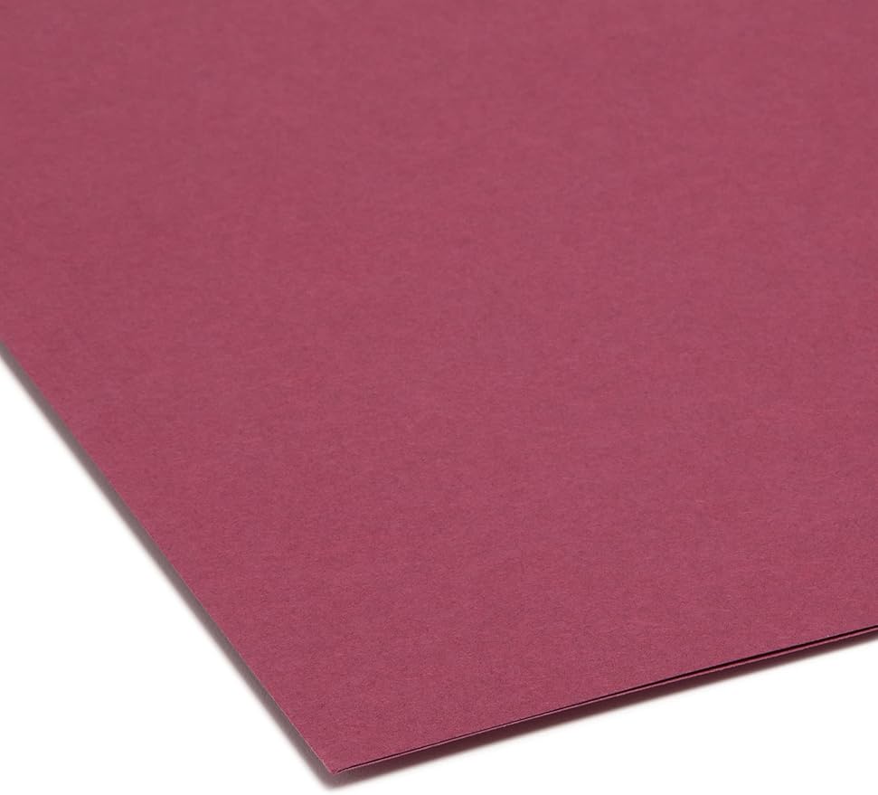 Smead Colored File Folder, 1/3-Cut Tab, Letter Size, Maroon, 100 per Box (13093)