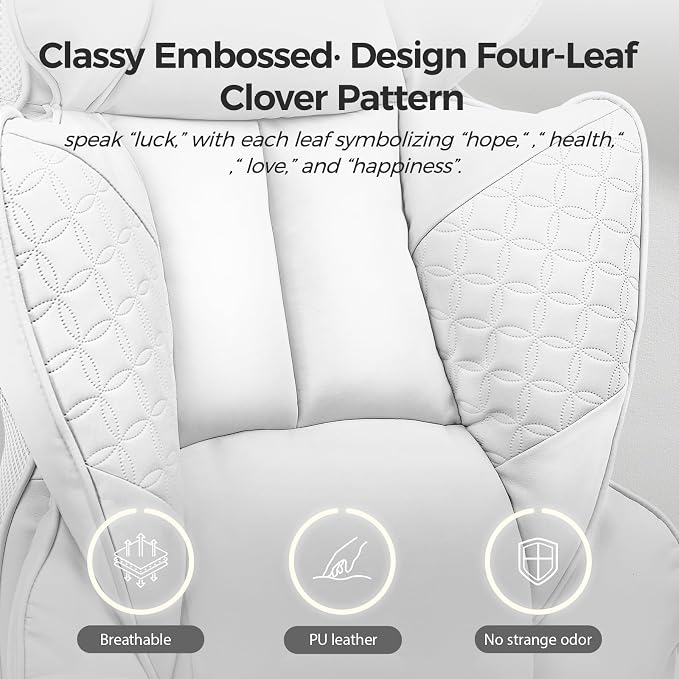 COMHOMA Big and Tall Office Chair Heavy Duty Wide Ergonomic Gaming Chair with Deluxe Embossing Designed Leather with Foot Rest,150°Reclining Adjustable Armrests Pocket Spring Back Support and Pillow