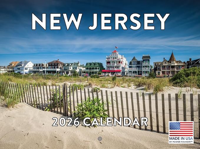 New Jersey Calendar 2026 Wall 12 Month Monthly NJ Scenic Souvenirs Themed Gifts | American Made In The USA