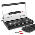 Coil Spiral Binding Machine, Punch 15 Sheet - Manual Hole Punch - Electric Coil Inserter - Adjustable Side Margin - for Letter Size/A4/A5, Comes with 1 Box 5/16'' Binding Coils & Plier