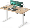 CubiCubi 48 x 24 Electric Standing Desk, Height Adjustable, Maple | Sit Stand up Home Office Desk, Computer Workstations, Ergonomic Design, Advanced Motor, High-Strength Frame, 176 lbs Capacity