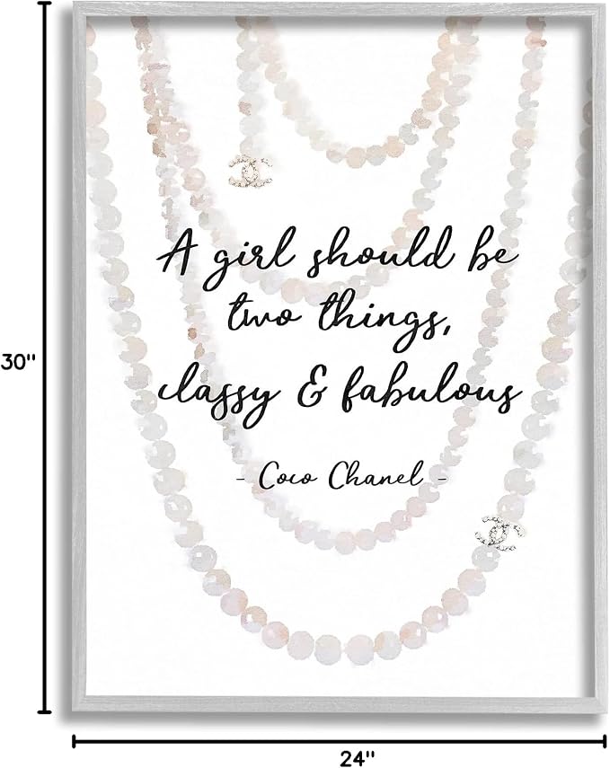 Stupell Industries 'Classy & Fabulous Fashion Quote', Framed Giclee Art, Gray, 24 x 30 Inches, Easy to Hang and Sturdy, Made in USA, by Amanda Greenwood