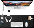 Magnetic Wireless Charging Mouse Pad, 27.5"x11.8", with 20W Adapter, Black | Gaming Desk Mat with Superior Stitched Edges, Non-Slip Base, Waterproof Smooth Desk Writing Pad for Gamer, Office & Home