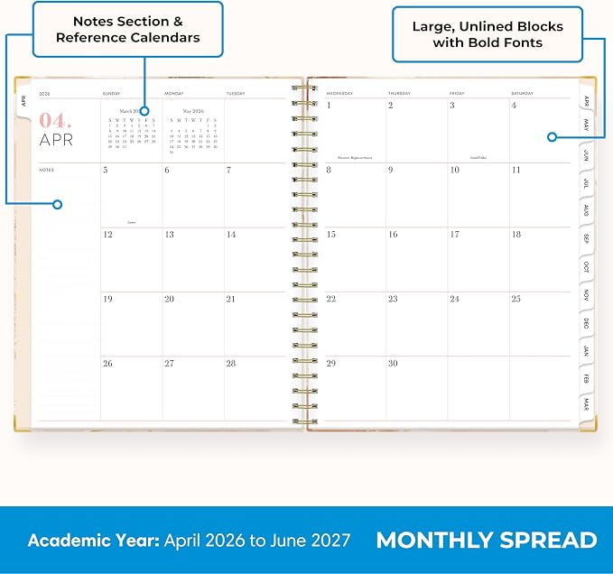 Blue Sky 2026-2027 Weekly & Monthly Academic Planner, 8.5"x11", Henri