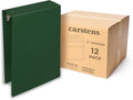 Carstens 3-Inch Heavy Duty 3-Ring Binder - Top Opening, Forest Green, Durable Plastic, No-Gap Rings, Waterproof Cover, No Pockets, Holds 400 Letter Sheets, BPA-Free, Made in USA (1780-3R), Case of 12