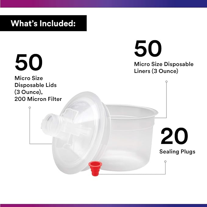3M PPS (Original Series) Paint Spray Gun Cup Lids and Liners Kit, 16028