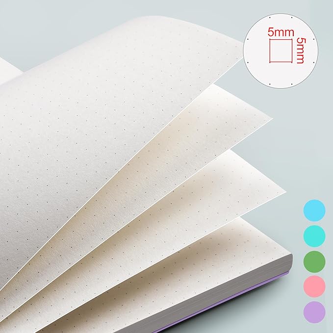 EMSHOI B5 Spiral Dotted Notebook, 7.48"x10.15" Dot Grid Journal, 150 Sheets/300 Pages, 100gsm Paper, Waterproof Softcover for Men Women, Office, School, Work, Writing, Bullet Journaling – Green