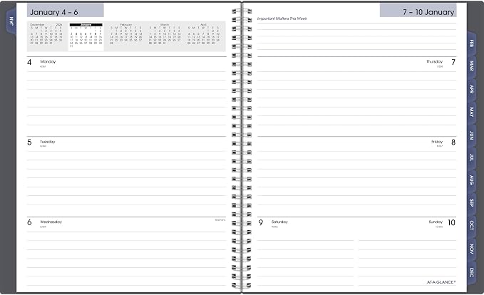 AT-A-GLANCE 2027 Planner, Weekly & Monthly, 8.5" x 11", Spiral Bound, DayMinder, Gray (GC5450727)