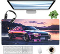 JDM Car R34 Large Mouse Pad, 35.4" x 15.7" Japanese Car Purple Sea Cool Desk Mat Computer Accessories Gaming Office Organizers Supplies Decor Essentials Keyboard Pads for Desk Rubber
