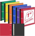 Henoyso 6 Pack 1 Inch D Ring Telescoping 3 Ring Binder Bulk, Binders with Clear Front Pocket and Telescoping Spine, 8.5" x 11" Paper Organizer, Home Office Organization Supplies(Classic Color)