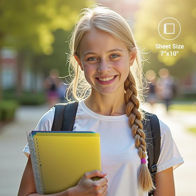 Kokuyo Campus 3 Pack Spiral Binder Notebooks, B5 Refillable Notebooks Smart Ring Binder 25 Sheets Capacity Each, with 100 Sheets 6mm Dot Ruled Filler Paper, Ideal for Work, Study & Journal, Lemon Mix