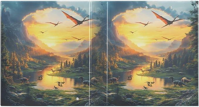 3 Ring Binder Dinosaurs Jurassic 1.5 inch Binders Three Ring Binders with Clipboard Fit 8.5'' x 11'' Paper 3 Interior PVC Clear Pockets for Office Supplies
