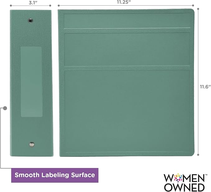 Carstens 3-Inch Heavy Duty 3-Ring Binder - Side Opening, Mint, Durable Plastic, Precision No-Gap Rings, Waterproof Cover, No Pockets, Holds 400 US Letter Sheets, BPA-Free, Made in USA (1748-3R)